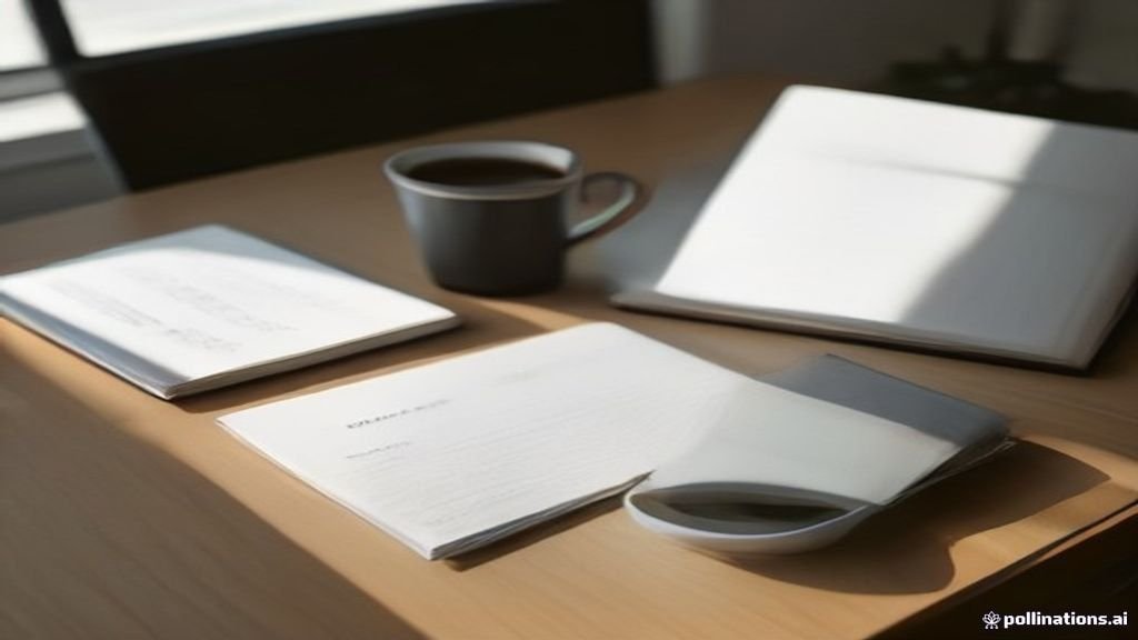 A smartphone displaying a budget app on a desk with a notebook and coffee