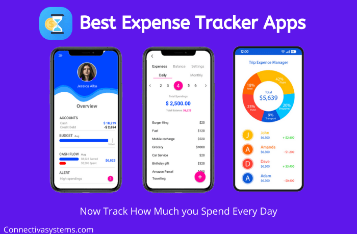 Comparing various mobile budgeting apps on a tablet screen