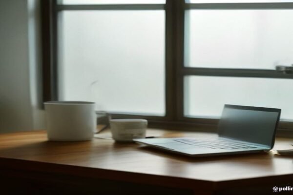 A modern workspace showing technology tools for a small business owner.