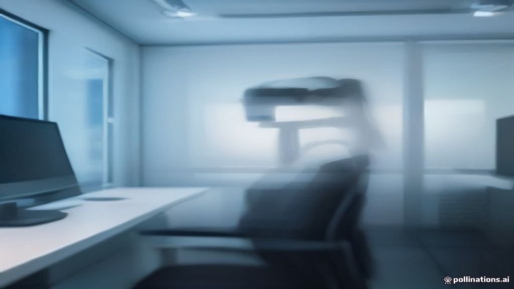 A person using a VR headset to interact with digital data in a modern workspace.
